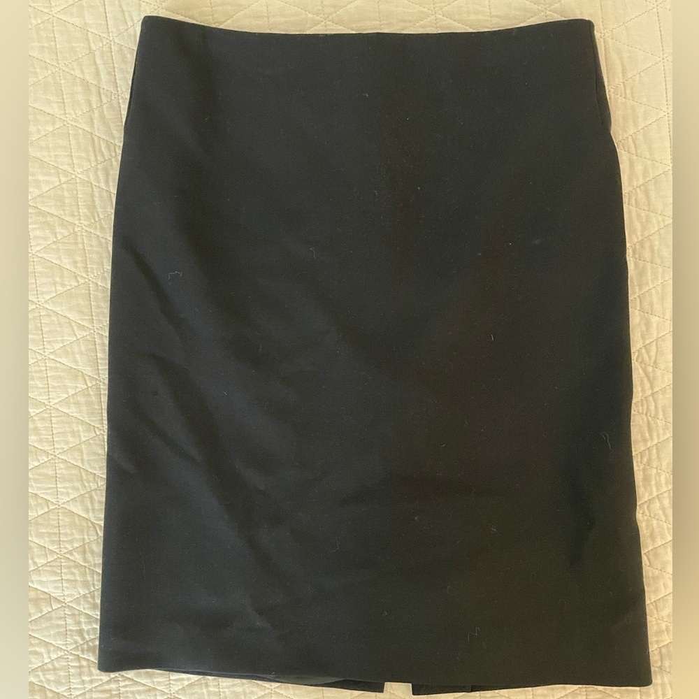 ETRO‎ Made in Italy Wool Blend Grosgrain Back Belt Pencil Skirt in Black Size 42